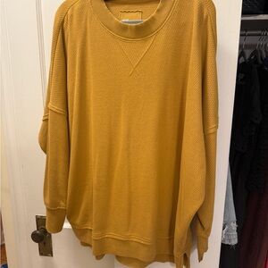 Aerie Women's Mustard Crewneck Sweater